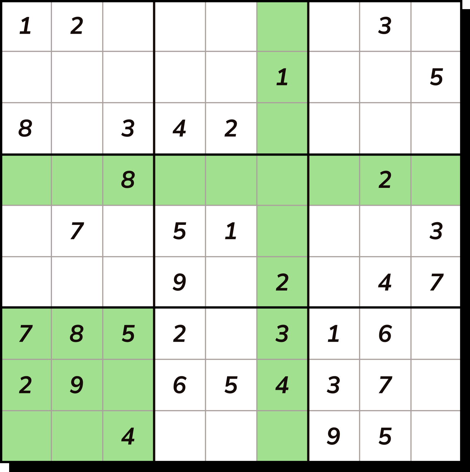 Grade de quebra-cabeça Sudoku Conquest 9x9
